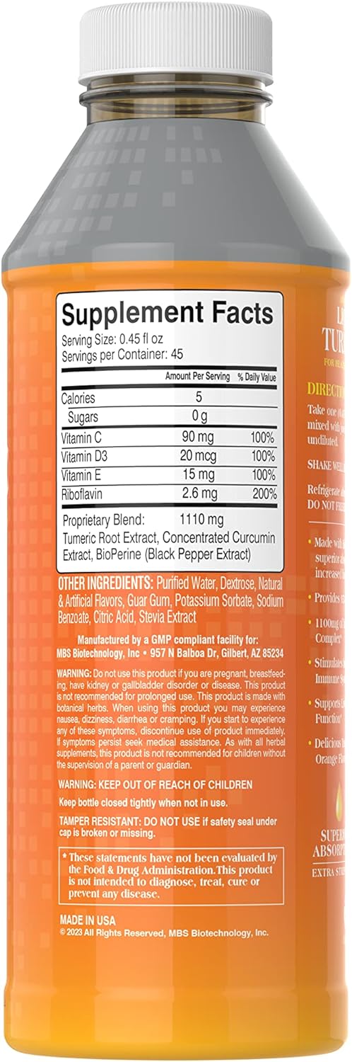 Advanced Liquid Turmeric by MBS Biotechnology - Highly Effective Supplement