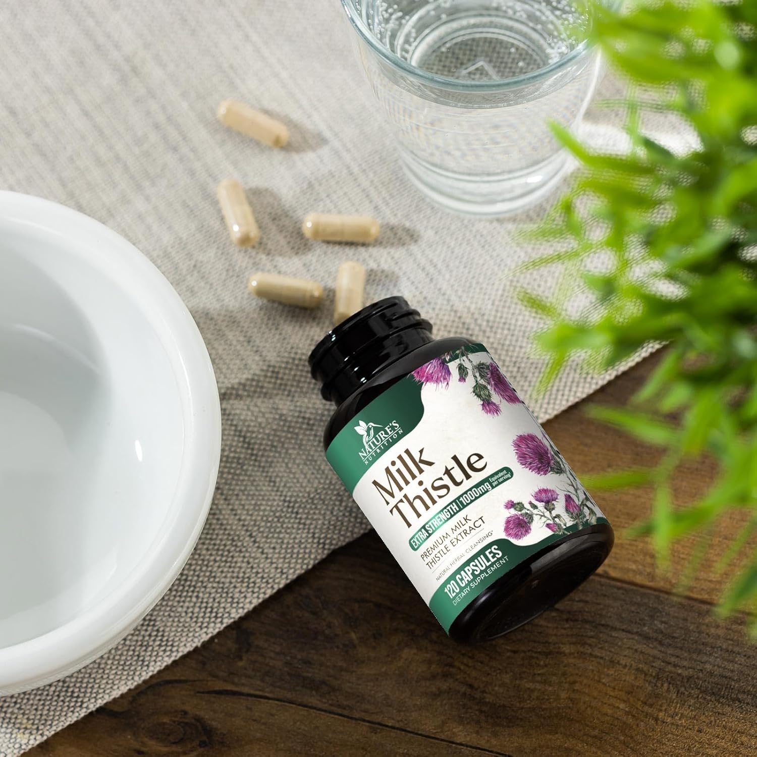 Advanced Liver Cleanse Detox & Repair Supplement - 1000mg Herbal Liver Support Formula with Silymarin Marianum - Nature's Nutrition Liver Health Support - 120 Capsules