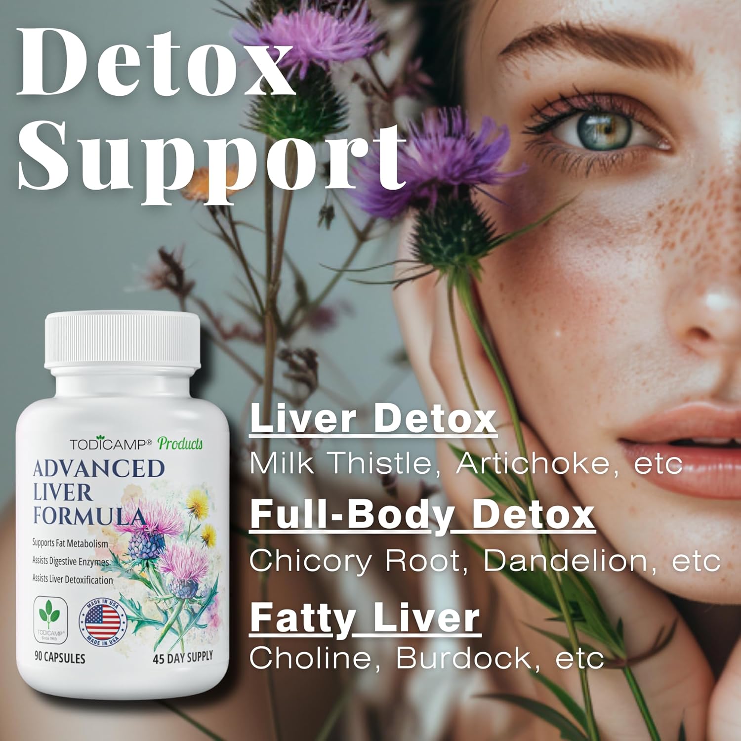 Advanced Liver Detox Capsules with Milk Thistle, Artichoke Extract, and Choline - Liver Cleanse and Repair Supplement for Liver Health and Support - 90 Capsules