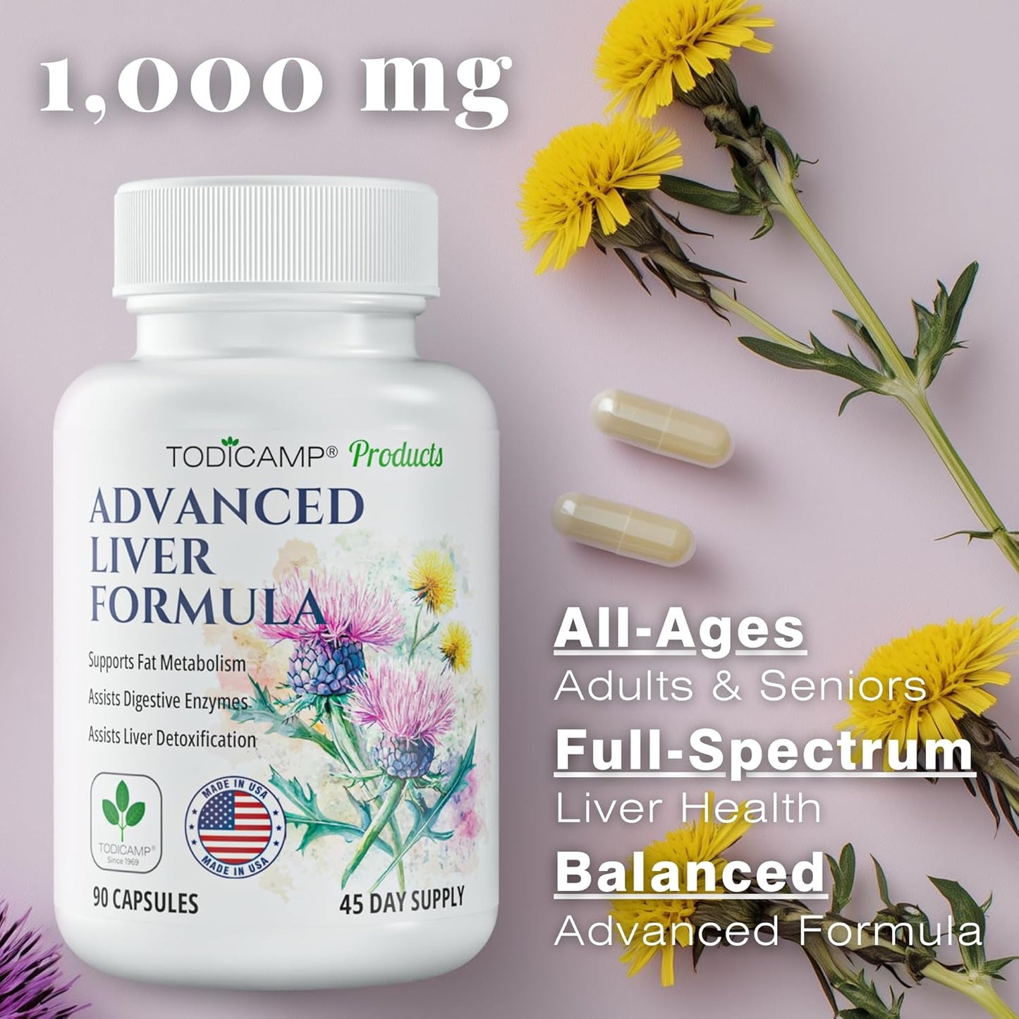 Advanced Liver Detox Capsules with Milk Thistle, Artichoke Extract, and Choline - Liver Cleanse and Repair Supplement for Liver Health and Support - 90 Capsules