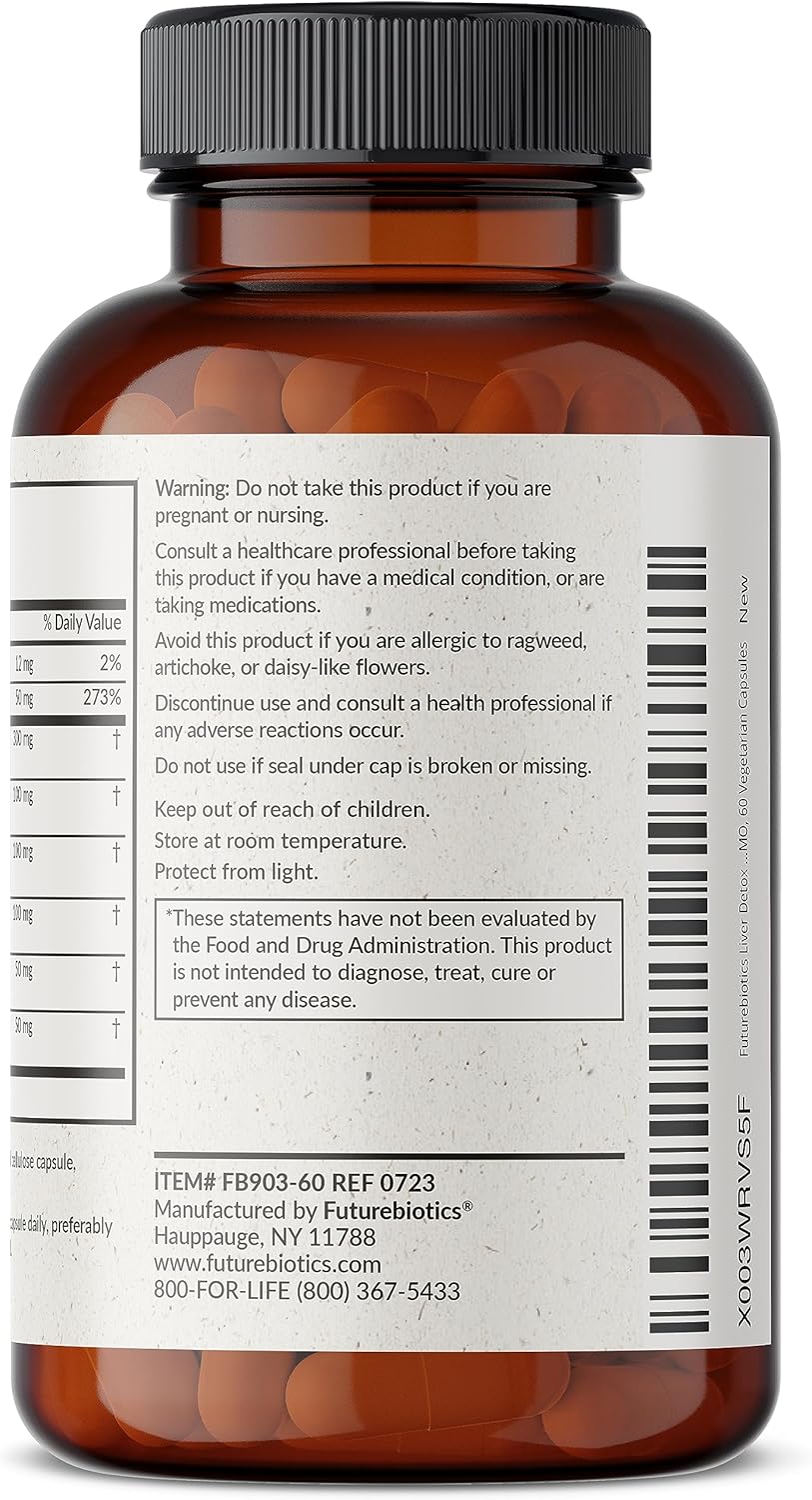 Advanced Liver Detox & Cleanse Formula with Milk Thistle, Dandelion Root, Turmeric - 60 Vegetarian Capsules, Non-GMO - Supports Healthy Liver Function