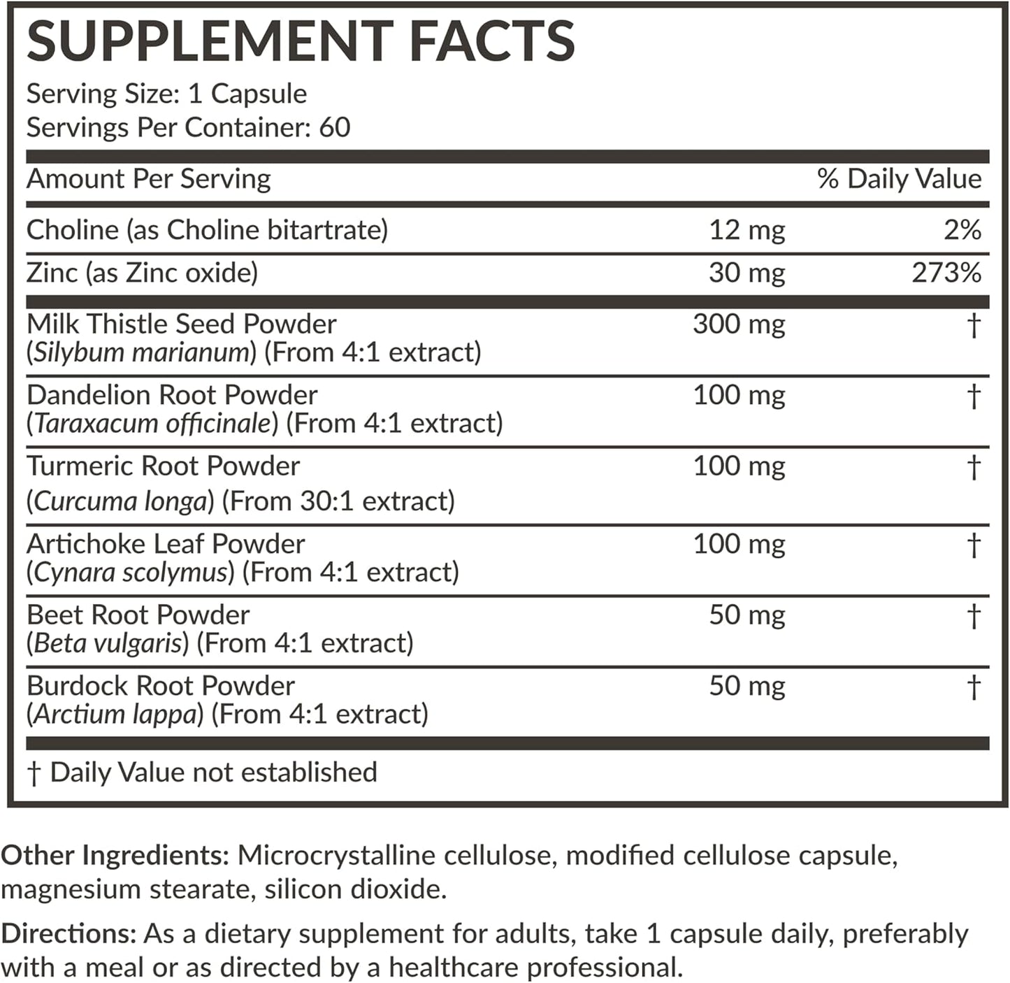 Advanced Liver Detox & Cleanse Formula with Milk Thistle, Dandelion Root, Turmeric - 60 Vegetarian Capsules, Non-GMO - Supports Healthy Liver Function
