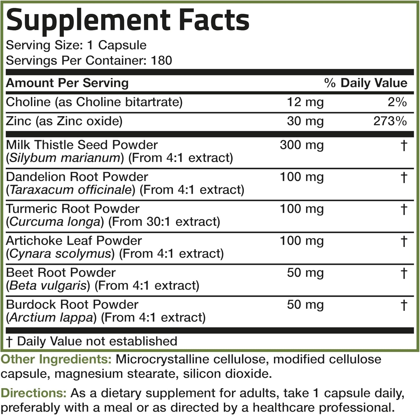Advanced Liver Detox Cleanse with Milk Thistle, Dandelion, Turmeric - 180 Capsules, Non-GMO & Vegetarian Formula for Healthy Liver Function