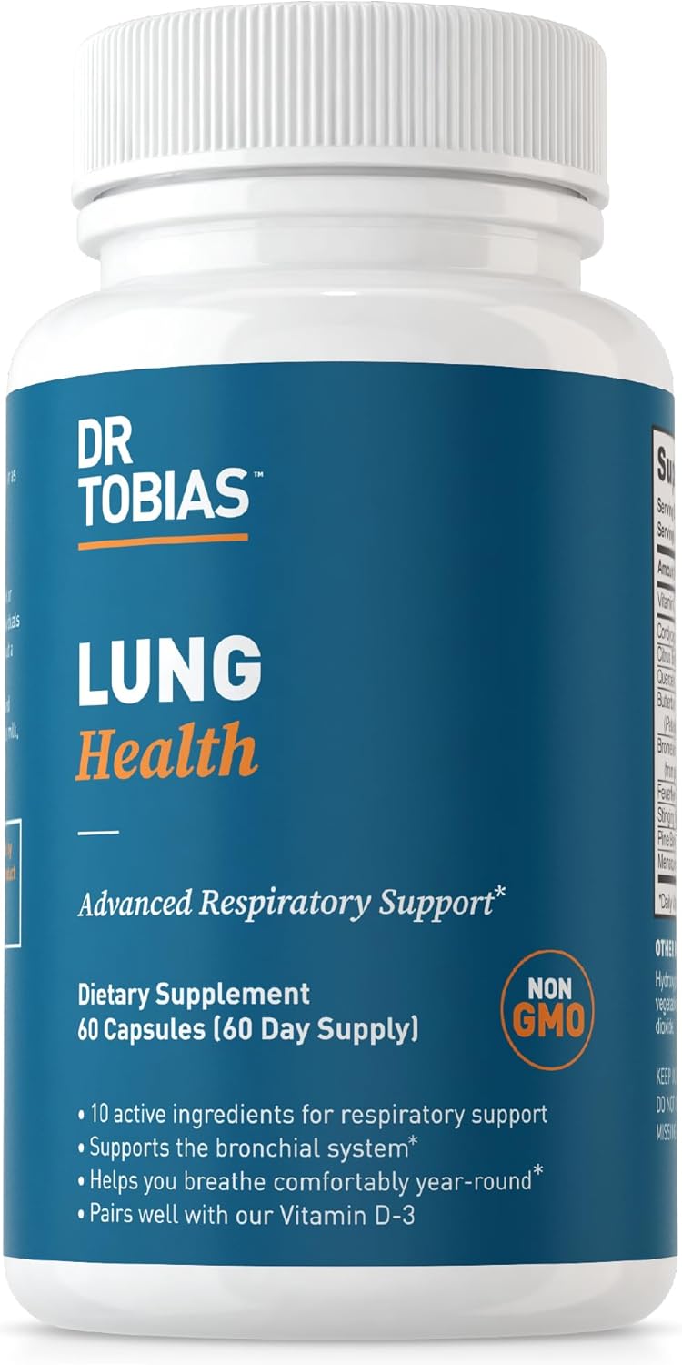 Advanced Lung Health Supplement with Vitamin C, Butterbur, Quercetin & Bromelain - 60 Capsules
