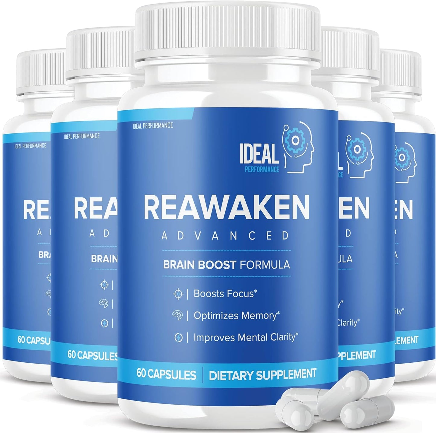 Advanced Memory Boost Supplement for Optimal Brain Performance - 5 Pack (300 Capsules)