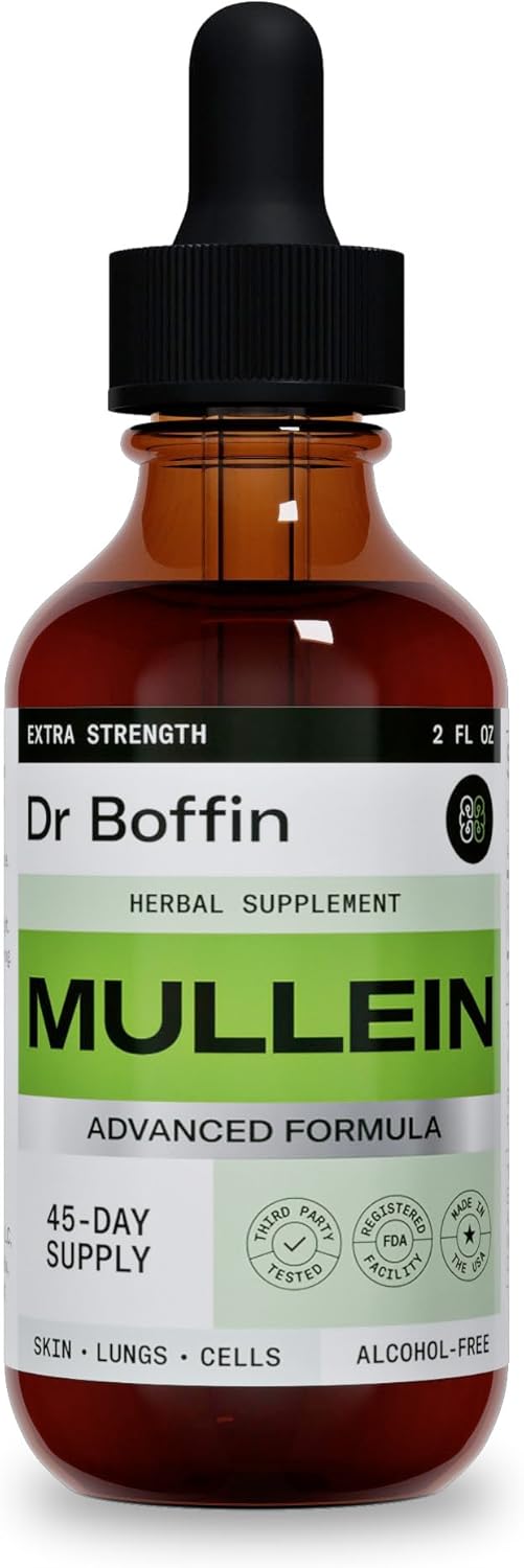 Advanced Mullein Leaf Liquid Extract - 2 FL OZ | Extra Strength Lung Cleanse & Detox Supplement - Respiratory Health & Immune Support
