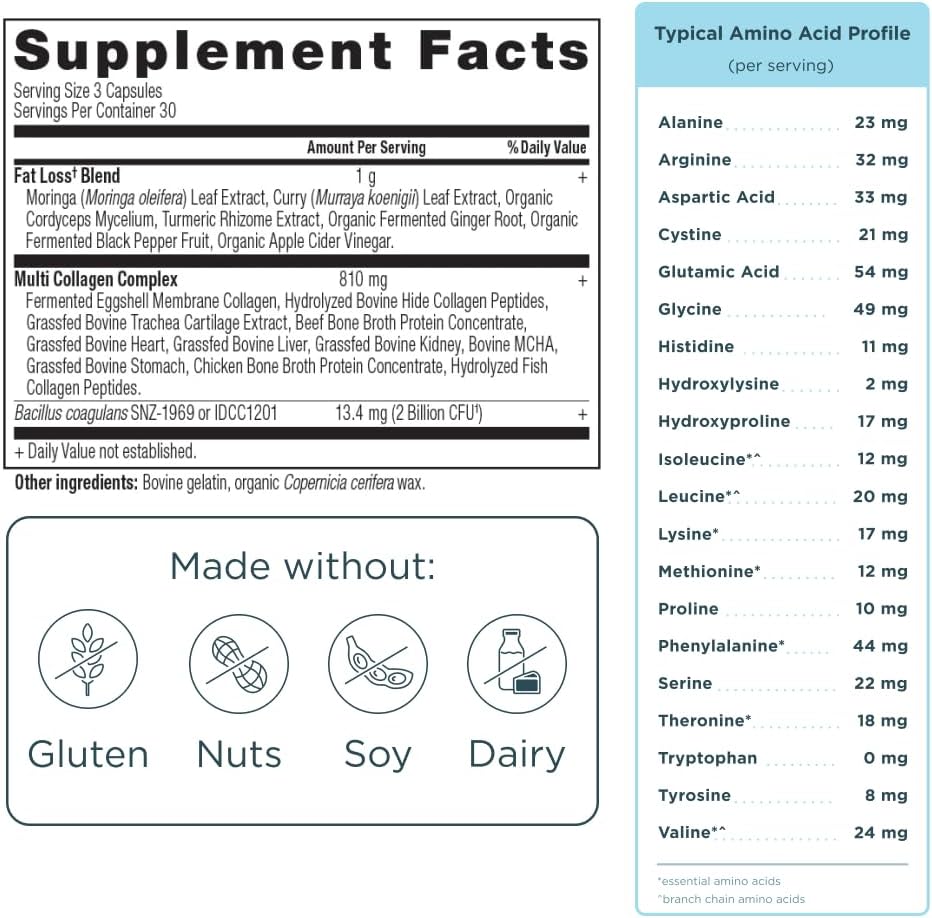 Advanced Multi Collagen Capsules & Unflavored Protein Powder Combo - 90 Capsules + 45 Servings