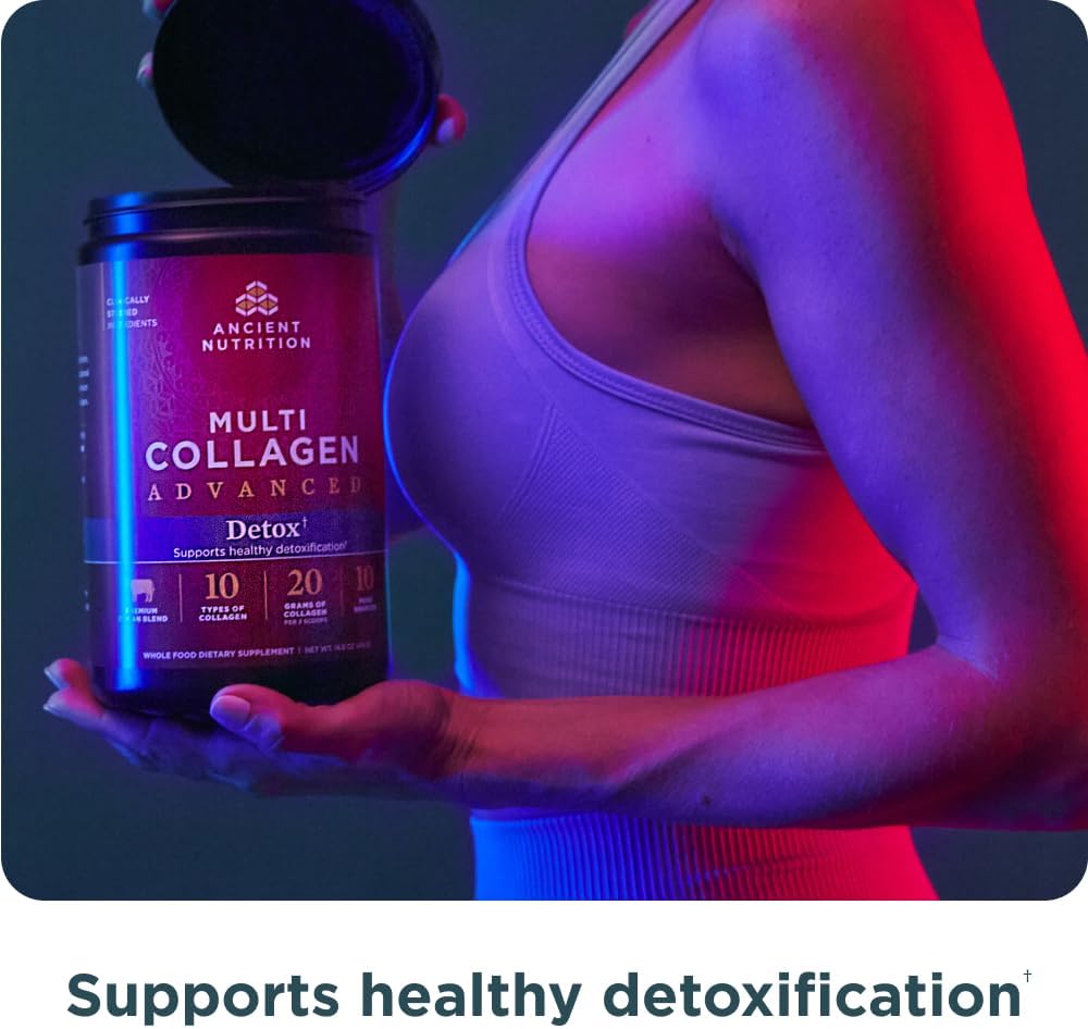 Advanced Multi Collagen Powder Cleanse & Detox with Organic SuperGreens Alkalize, Unflavored, 36 Servings + 25 Servings