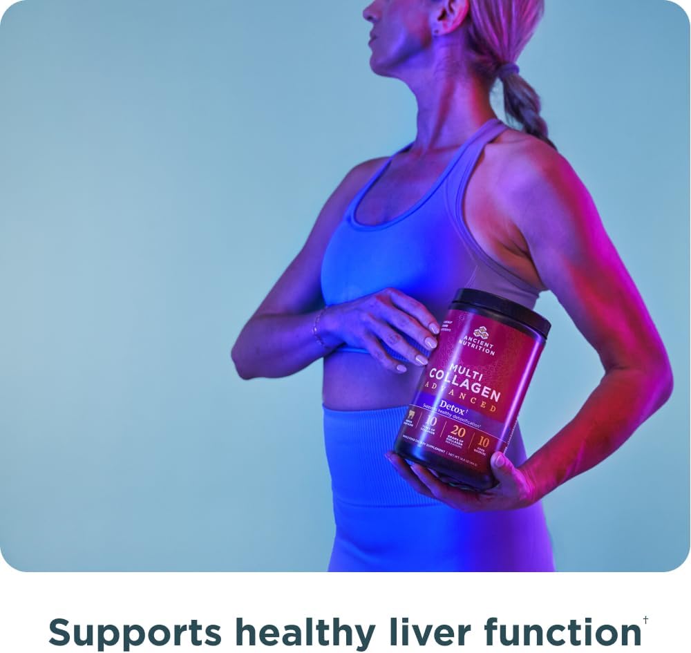 Advanced Multi Collagen Powder Cleanse & Detox with Organic SuperGreens Alkalize, Unflavored, 36 Servings + 25 Servings