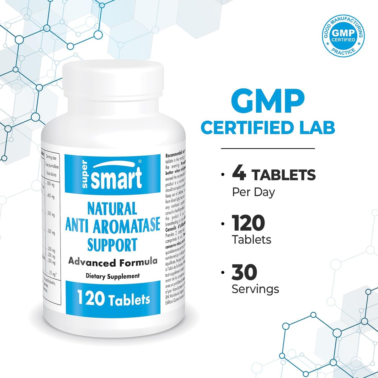 Advanced Natural Aromatase Inhibitor Supplement with DIM, Genistein, Chrysin - Non-GMO & Gluten Free - 120 Tablets