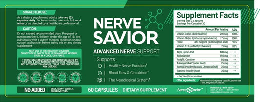 Advanced Nerve Support Supplement - 60 Capsules for Nerve Health and Relief