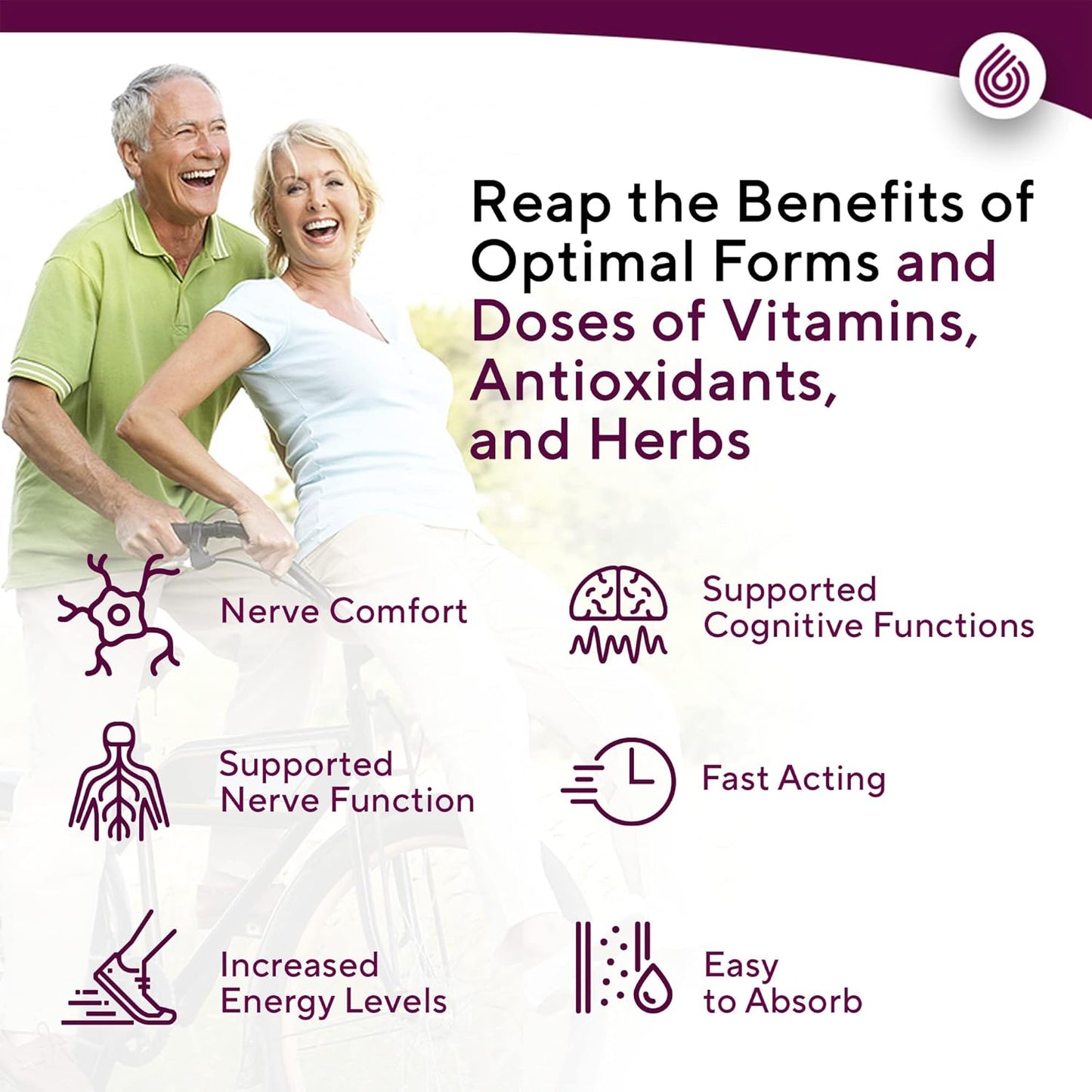 Advanced Nerve Support Supplement with 300mg R-Alpha Lipoic Acid, Vitamin B Complex, Benfotiamine, and Herbs - 60 ct
