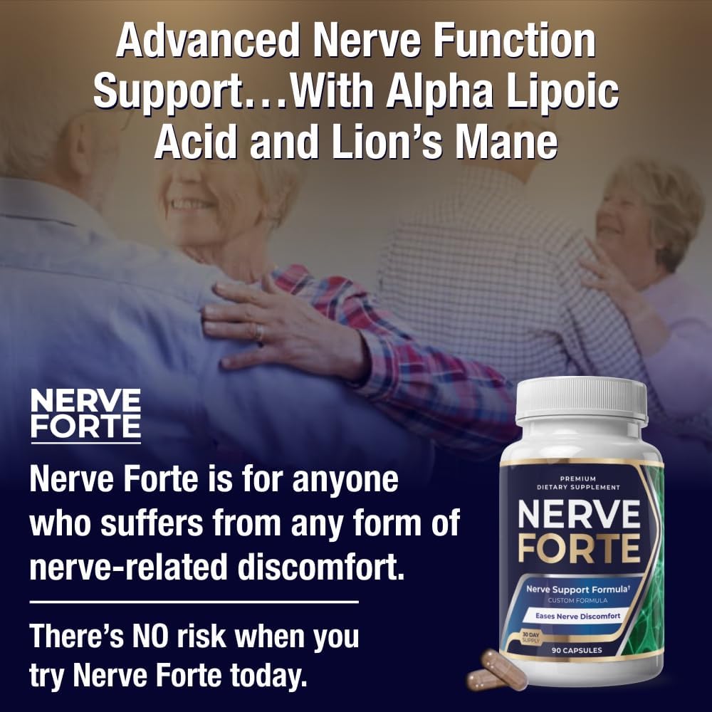 Advanced Neuropathy Support Supplement with Alpha-Lipoic Acid & Lion’s Mane - Promotes Nerve Health, Eases Pain - 90 Capsules