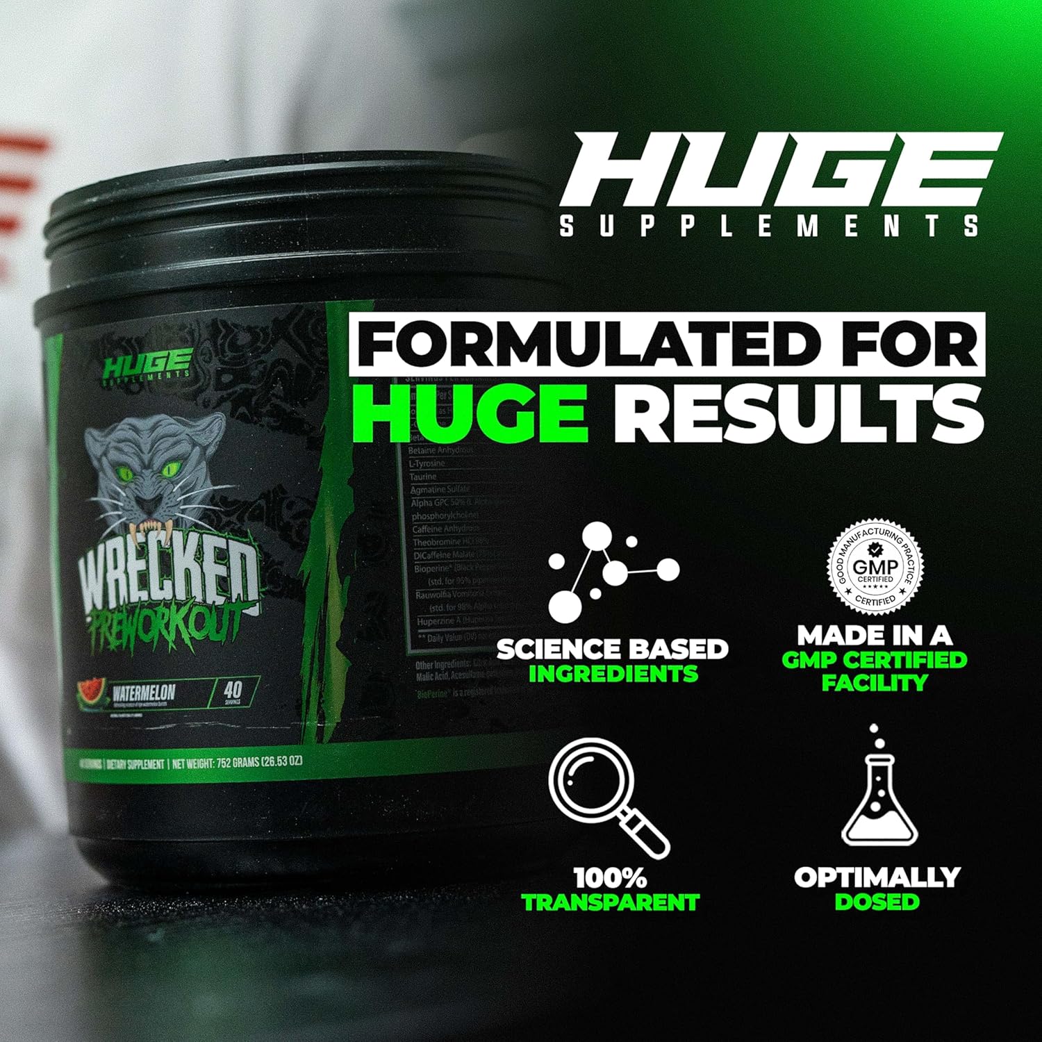 Advanced Pre Workout Powder with L-Citrulline, Beta Alanine, Tyrosine, Alpha GPC, and Caffeine for Energy, Focus, and Performance - Watermelon Flavor