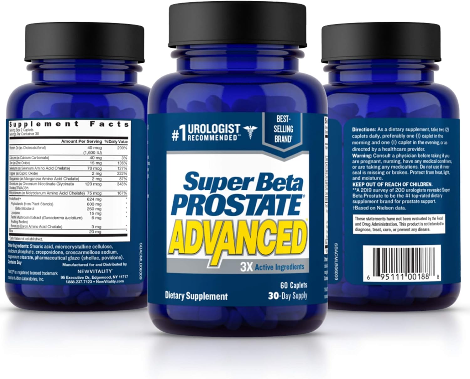 Advanced Prostate Supplement for Men - Reduce Bathroom Trips, Promote Sleep, Support Urinary Health & Bladder Emptying - Beta Sitosterol Formula - 60 Caplets