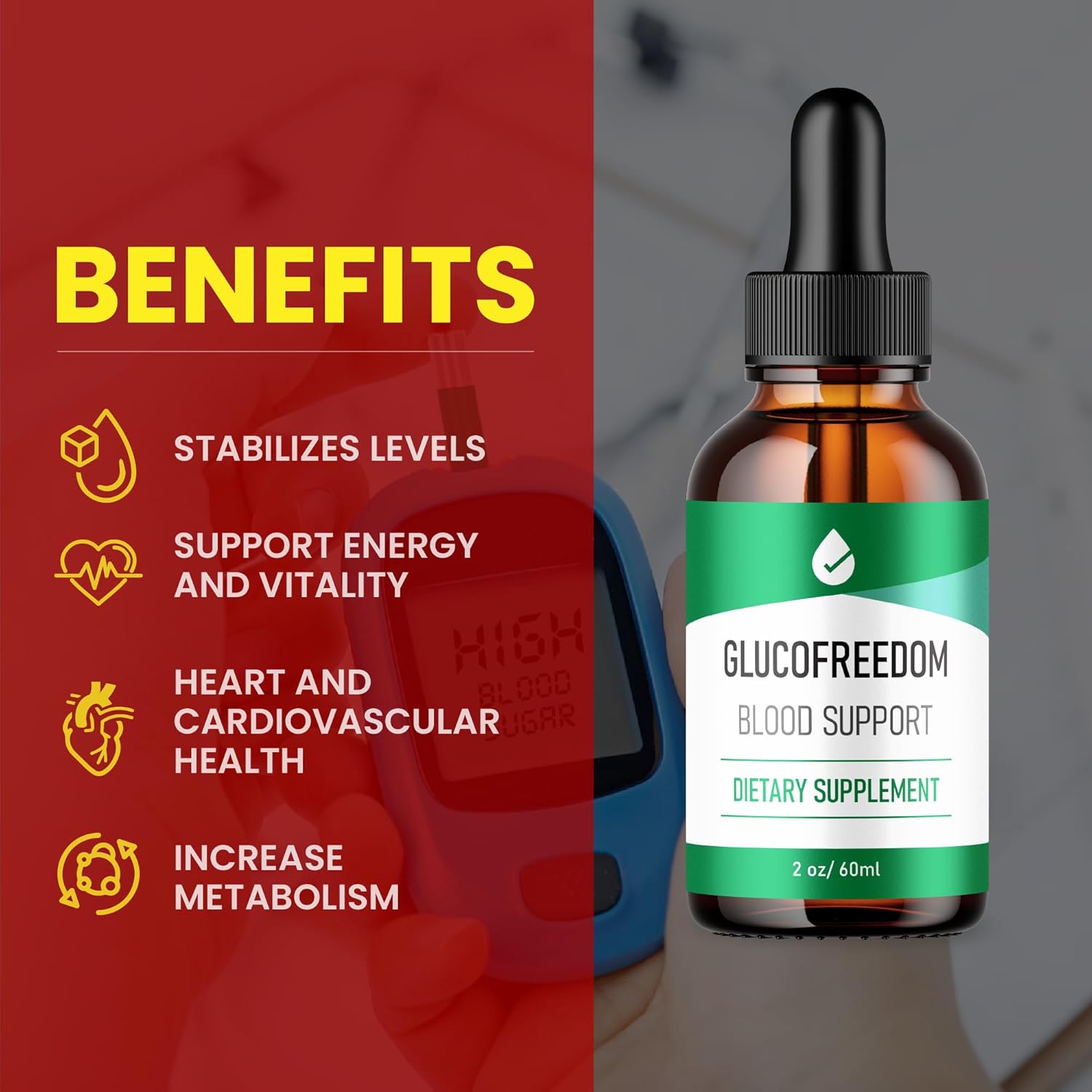 Advanced Purvia GlucoFreedom Liquid Drops - Maximum Strength Formula for Overall Wellness Support - USA Made (2oz)