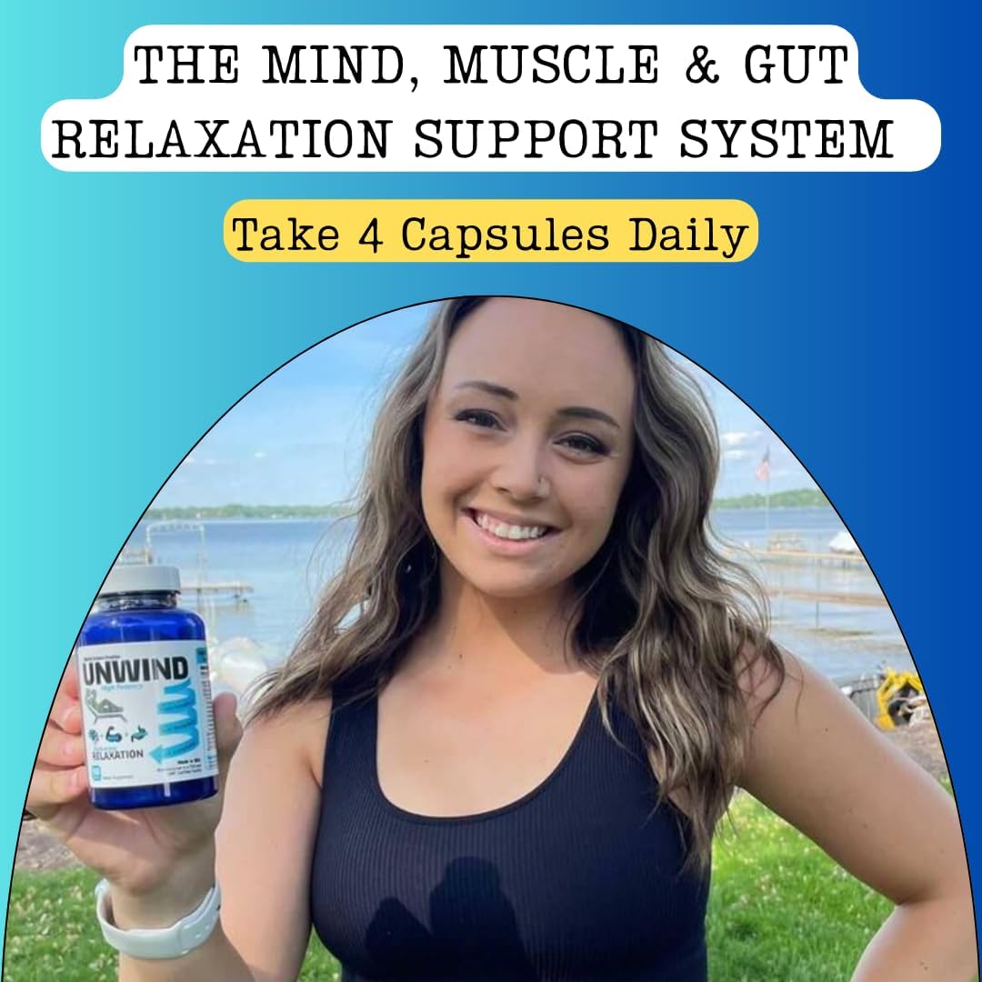 Advanced Relaxation Supplement with Max Strength Elemental Magnesium, Lemon Balm, Primavie Shilajit, Ginger - 120 Capsules