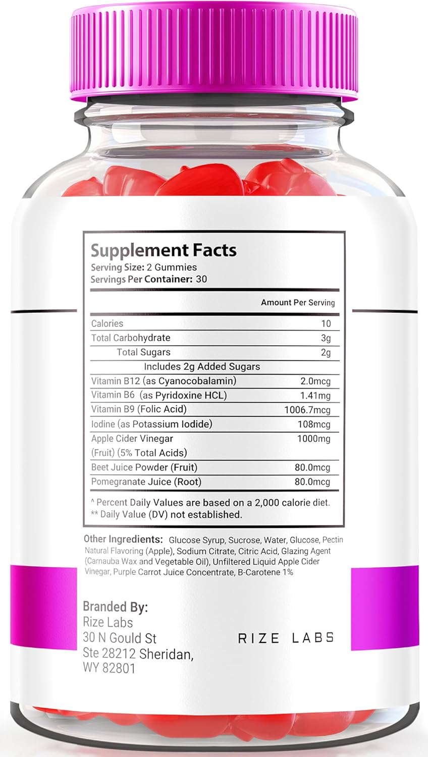 Advanced Slimming Formula Formula: rize labs Xtremefit Keto ACV Gummies with Apple Cider Vinegar (120 Gummies)