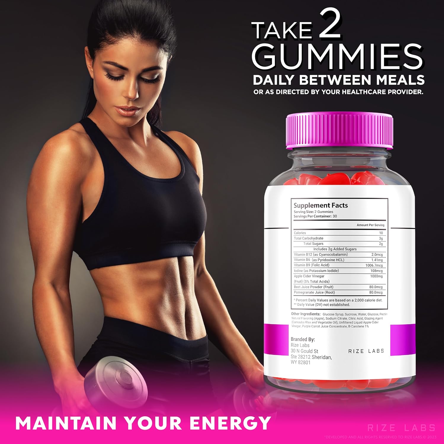 Advanced Slimming Formula Formula: rize labs Xtremefit Keto ACV Gummies with Apple Cider Vinegar (120 Gummies)