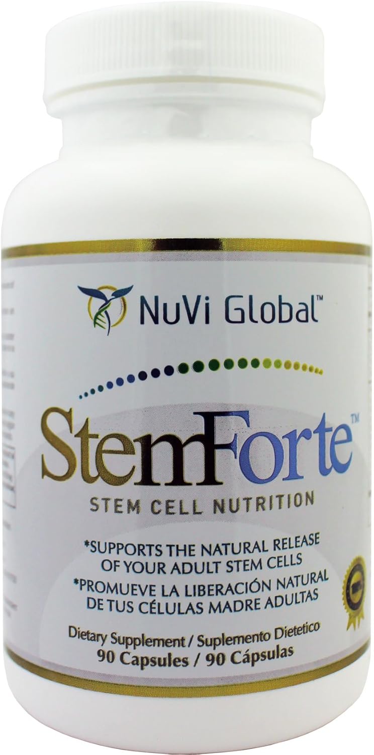Advanced StemForte Plus Stem Cell Nutritional Supplements - Three Bottles for Men and Women - Supports Stem Cell and Telomere Activity - Boosts Energy, Focus, and Mood - Natural Stem Cell Release