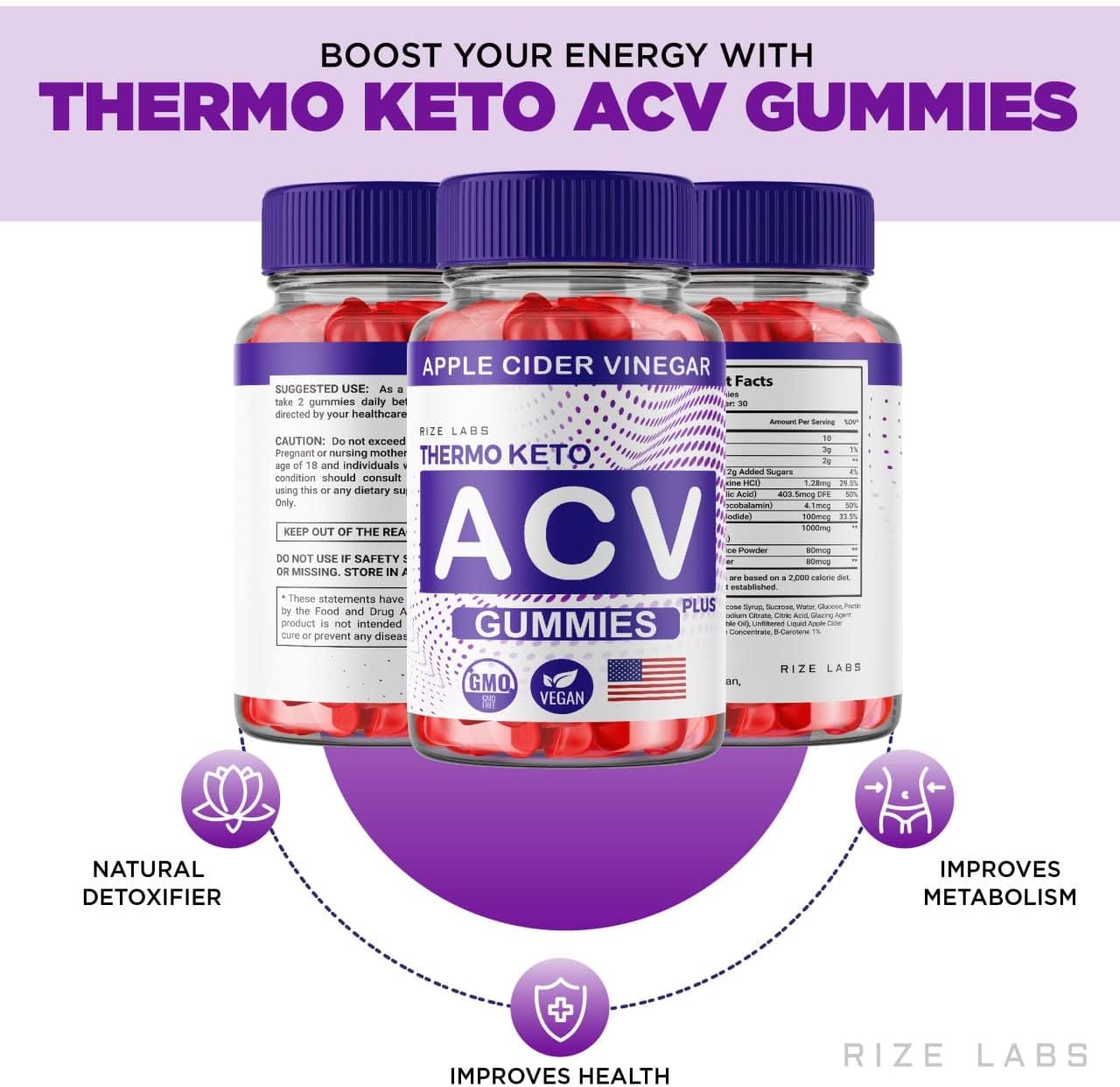 Advanced Thermo Keto ACV Gummies with Apple Cider Vinegar for Weight Loss - Reduce Belly Fat, Extra Strength Supplement (180 Gummies)