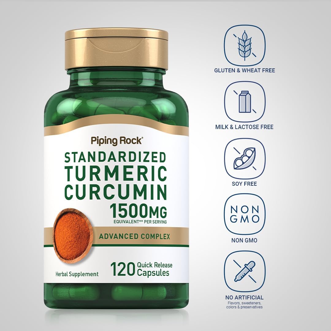 Advanced Turmeric Curcumin Complex 1500mg with Black Pepper & Tart Cherry | 120 Capsules | Non-GMO, Gluten Free Formula