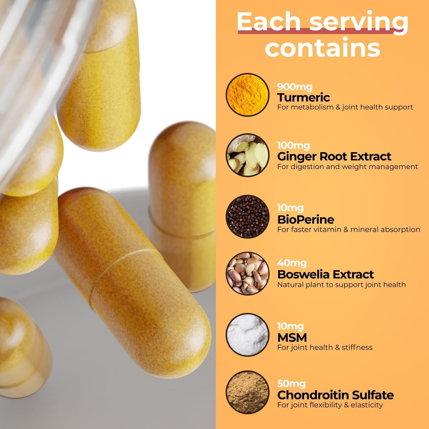 Advanced Turmeric Supplement for Inflammation & Joint Support - 60 Capsules with Ginger, Bioperine, & Bromelain by Avenir Nutrition