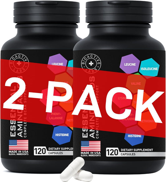 Advanced Vegan BCAA Amino Acid Supplement for Men & Women - 240 Keto-Friendly EAA BCAA Pills - Essential Amino Acids Complex for Workout Power & Recovery by BIOACTIVE LABS