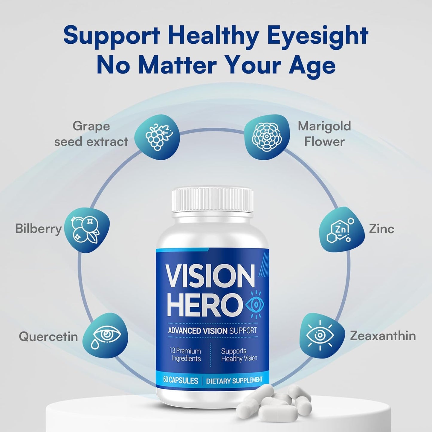 Advanced Vision Support Supplements for Adults - 120 Capsules Eye Health Formula - Pack of 2