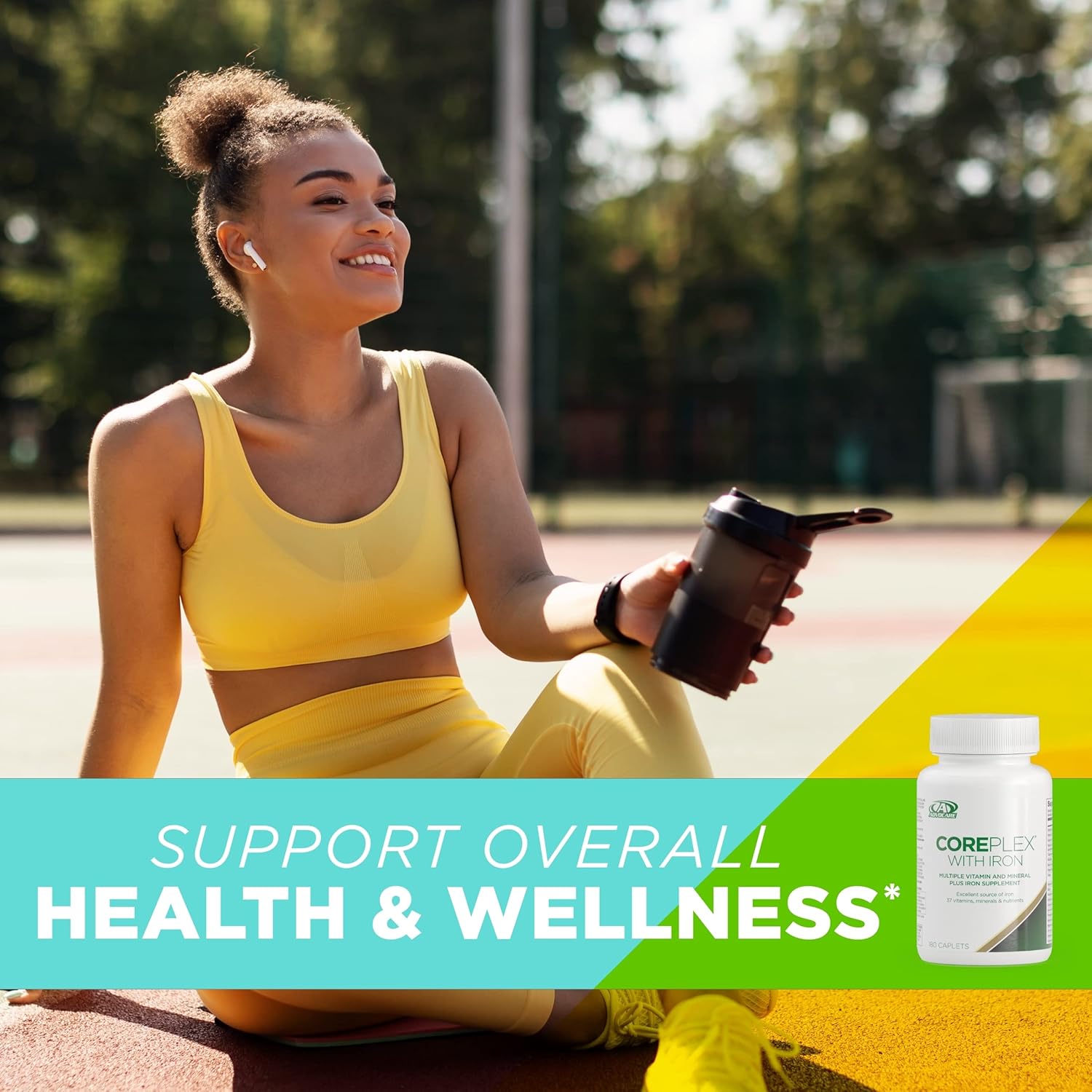 AdvoCare CorePlex with Iron - 180 Caplets - Multivitamin with Vitamin A, B-6, B-12, C & E - Includes Thiamine, Folic Acid & Magnesium