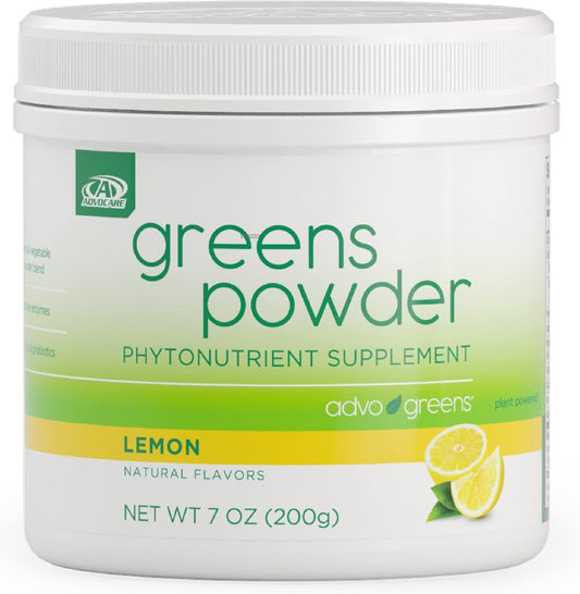AdvoCare Greens Powder: Digestive Health Support with Antioxidants, Prebiotics, Probiotics - Broccoli, Carrot, Lemon - 7 oz