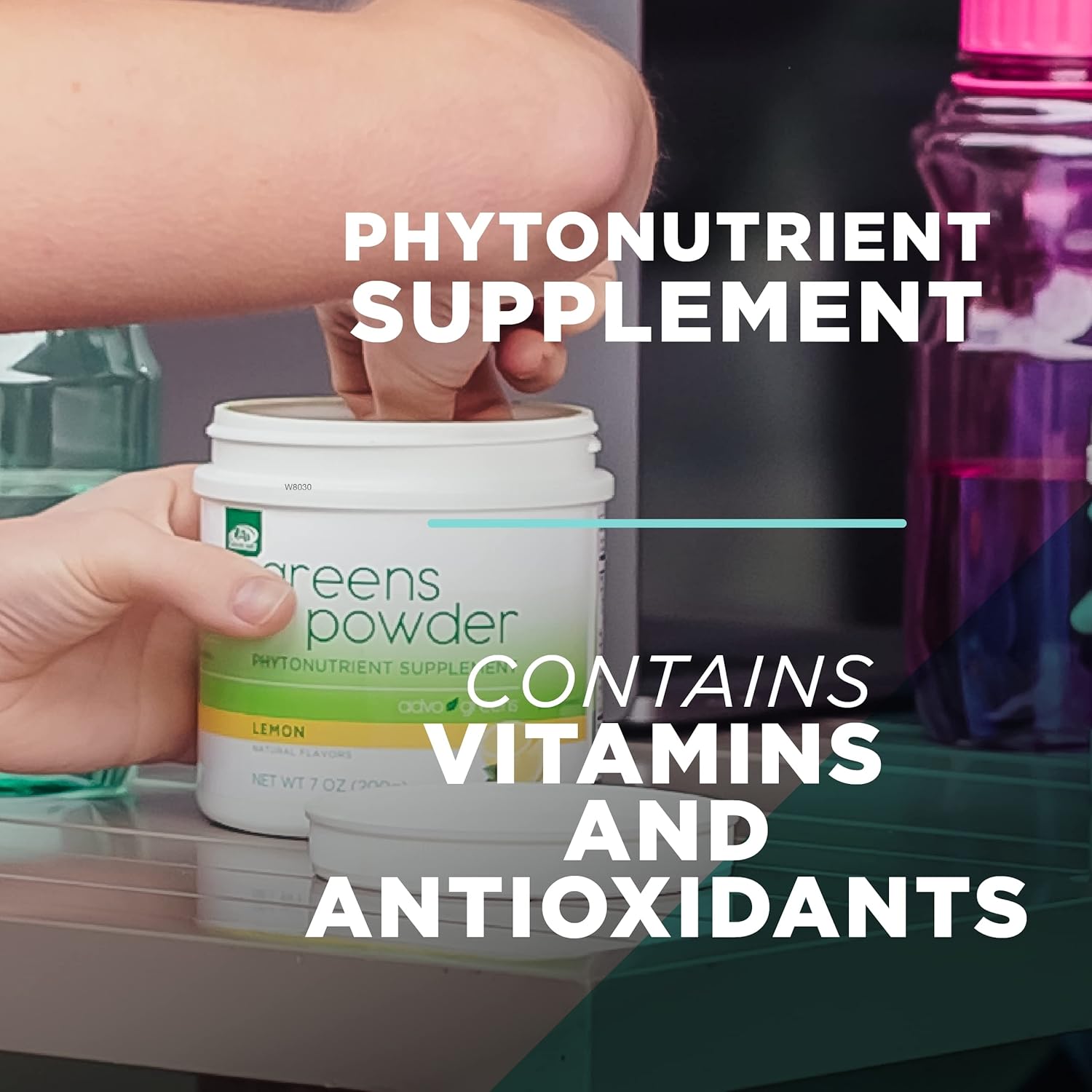 AdvoCare Greens Powder: Digestive Health Support with Antioxidants, Prebiotics, Probiotics - Broccoli, Carrot, Lemon - 7 oz