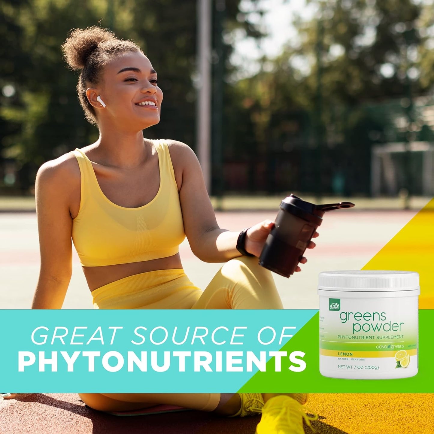 AdvoCare Greens Powder: Digestive Health Support with Antioxidants, Prebiotics, Probiotics - Broccoli, Carrot, Lemon - 7 oz