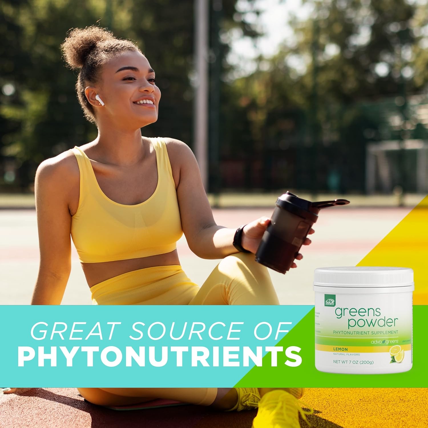 AdvoCare Greens Powder: Digestive Health Support with Antioxidants, Prebiotics, Probiotics - Broccoli, Carrot, Lemon - 7 oz