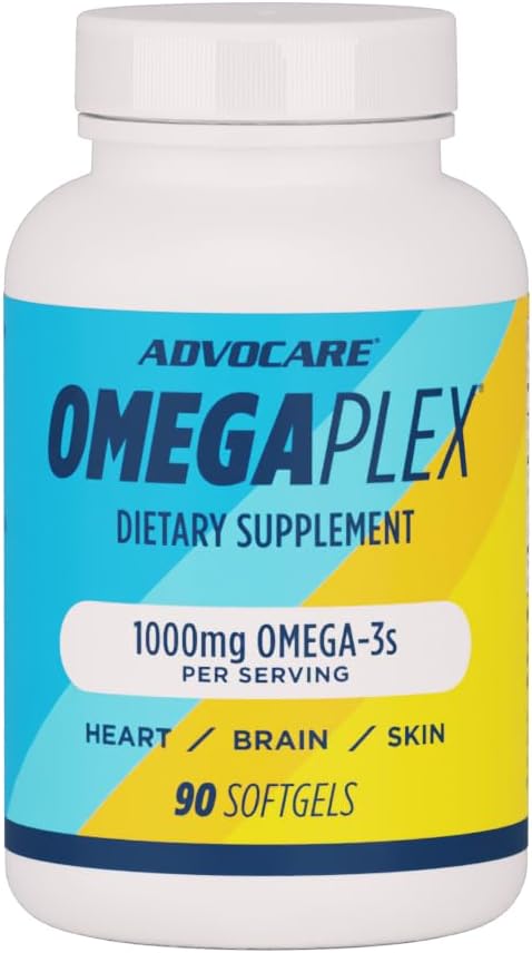 AdvoCare Omegaplex Dietary Supplement - Omega 3 with DHA & EPA - Supports Immune, Metabolism, Heart Health - Promotes Healthy Skin, Nails, Hair - 90 Softgels