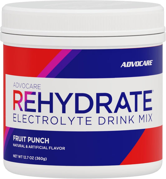 AdvoCare Rehydrate Electrolyte Drink Mix in Fruit Punch Flavor - Hydration & Recovery Formula with Sodium and Potassium - 12.7 oz
