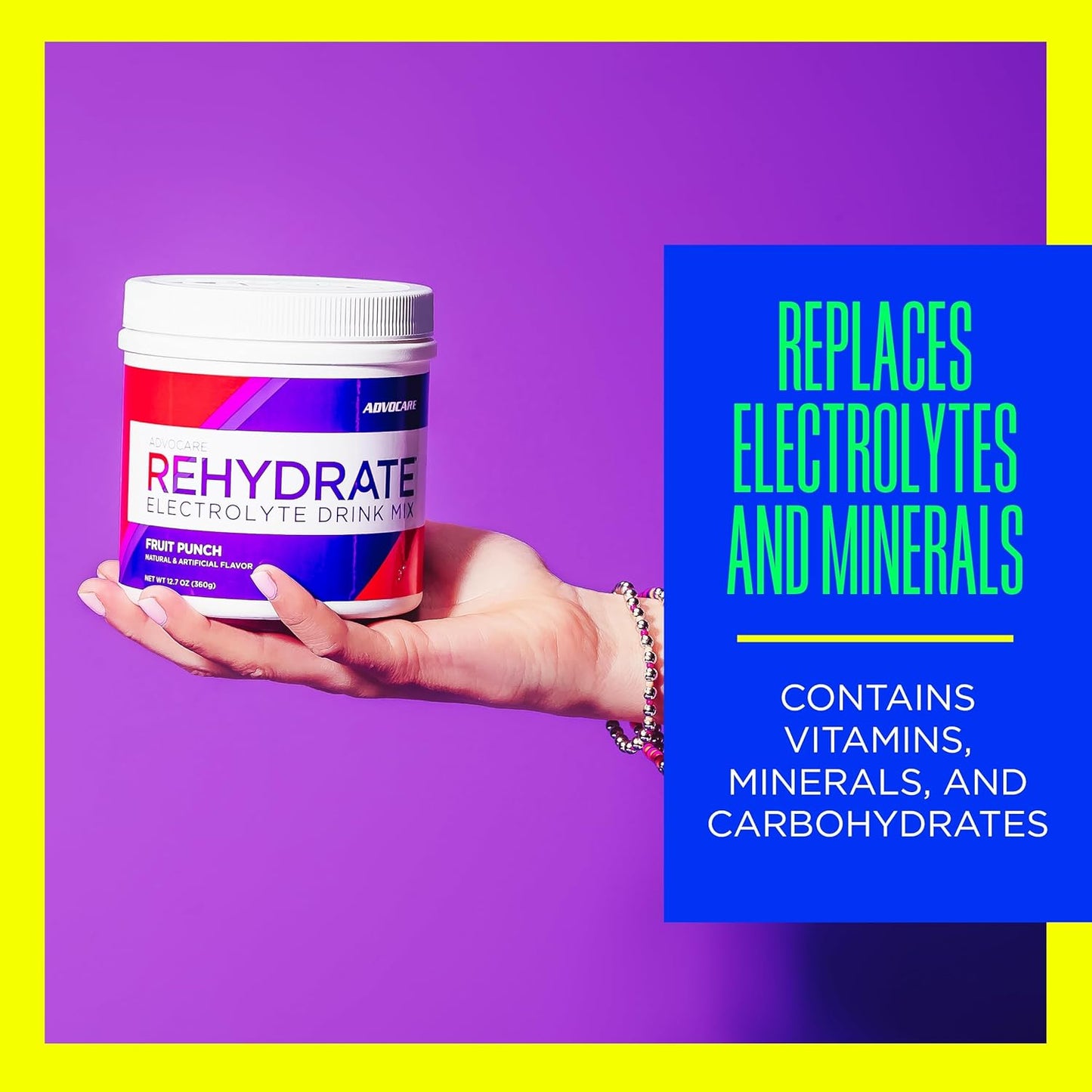 AdvoCare Rehydrate Electrolyte Drink Mix in Fruit Punch Flavor - Hydration & Recovery Formula with Sodium and Potassium - 12.7 oz