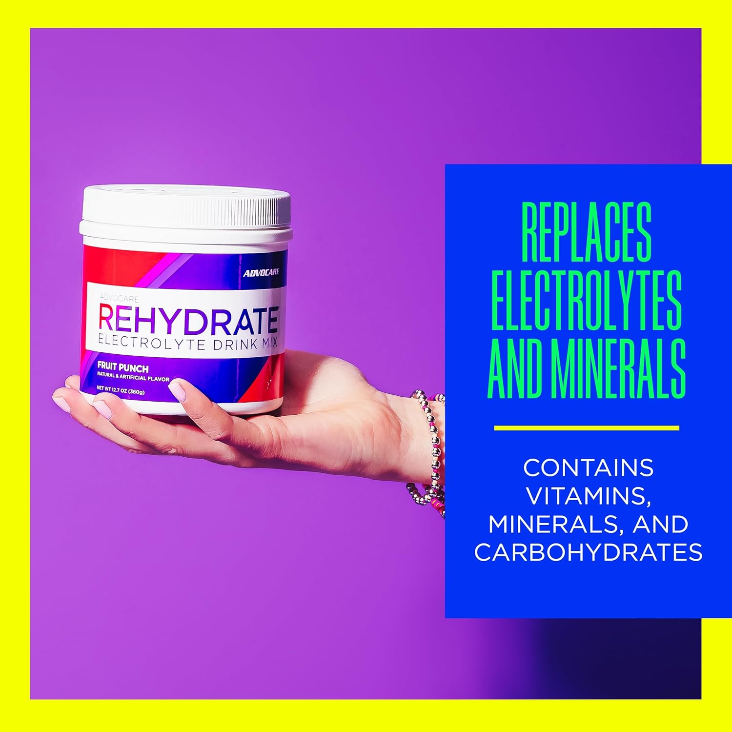 AdvoCare Rehydrate Electrolyte Drink Mix in Fruit Punch Flavor - Hydration & Recovery Formula with Sodium and Potassium - 12.7 oz