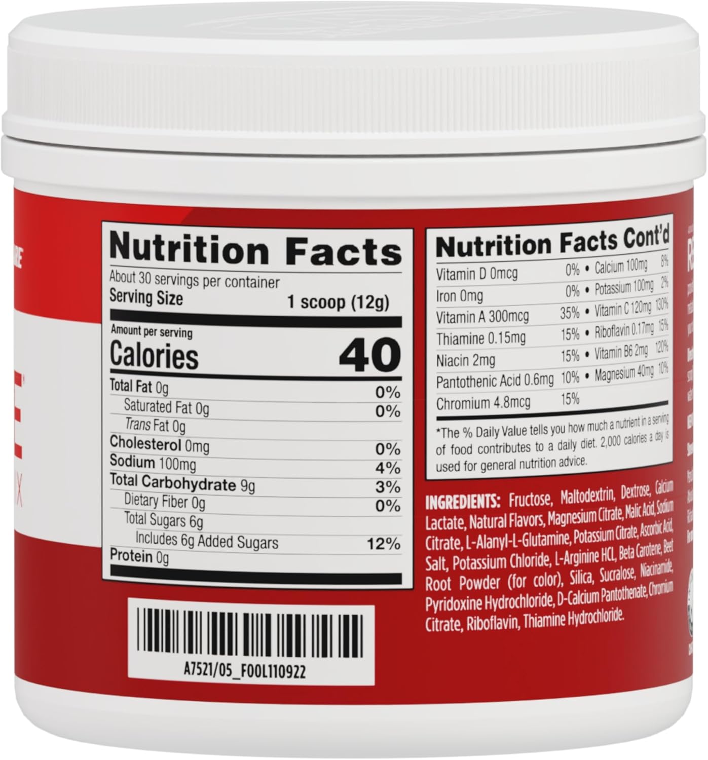 AdvoCare Rehydrate Red Raspberry Electrolyte Drink Mix - Hydration & Recovery Formula with Sodium and Potassium - 12.7 oz