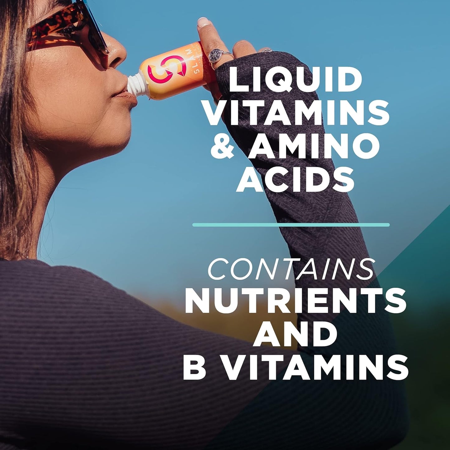 AdvoCare Slam Liquid Vitamin & Amino Acid Supplement Variety Pack - 12 Bottles - Orange, Berry, Lemonade - Vitamin B-12, B-6, Folic Acid & More