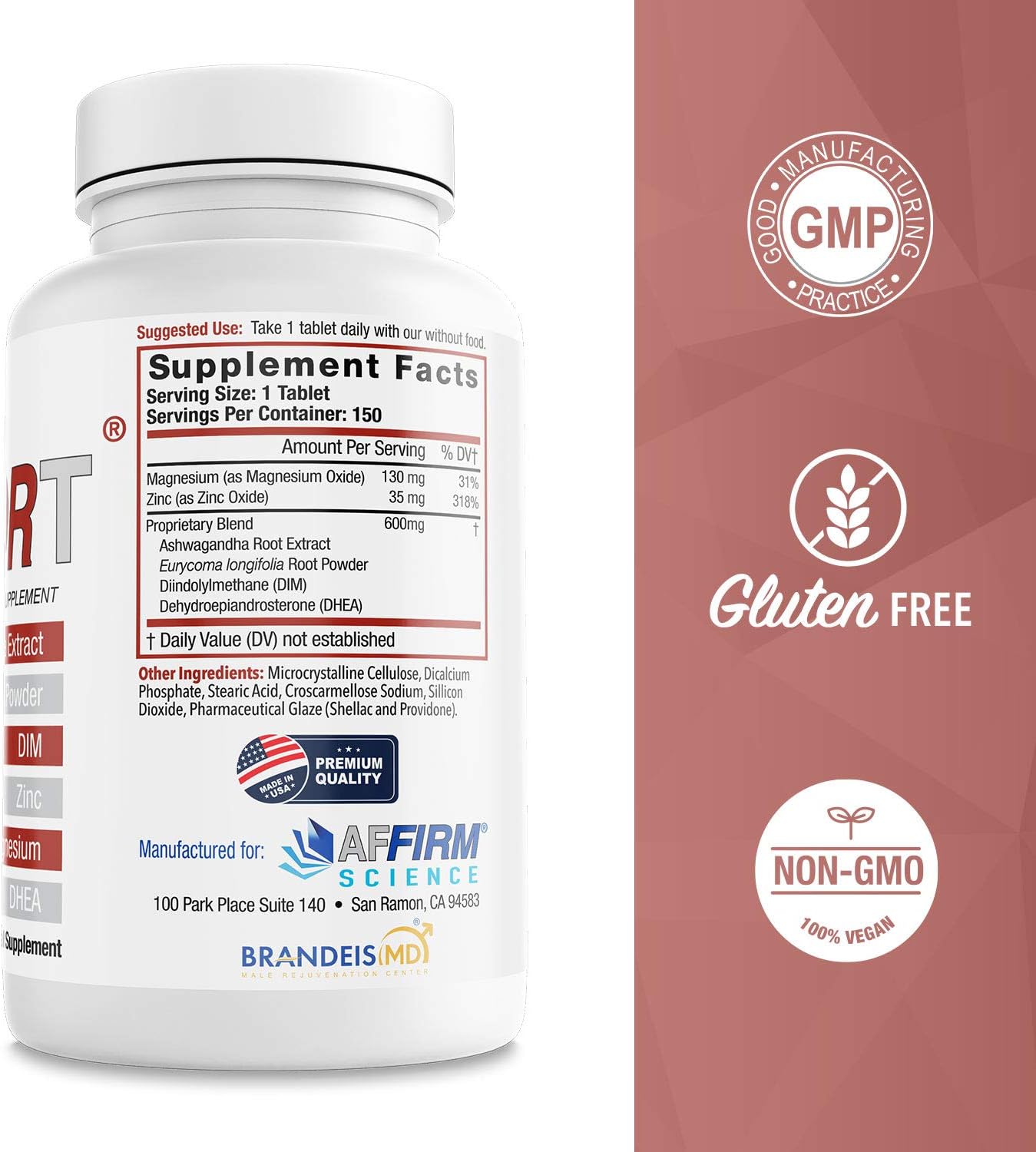 Affirm Science Men's Natural Testosterone Support Supplement