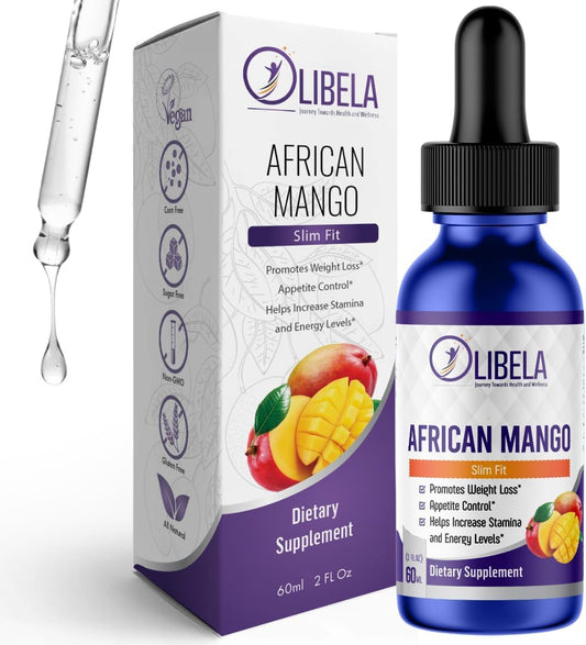 African Mango Liquid Drops for Weight Loss Support - Keto Detox, Appetite Suppressant, Vegan, USA Made - 2fl oz