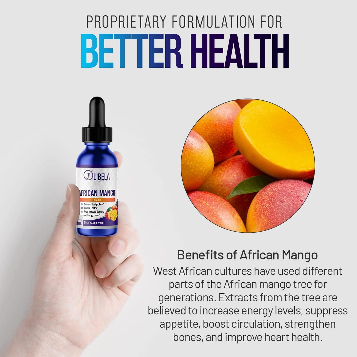 African Mango Liquid Drops for Weight Loss Support - Keto Detox, Appetite Suppressant, Vegan, USA Made - 2fl oz