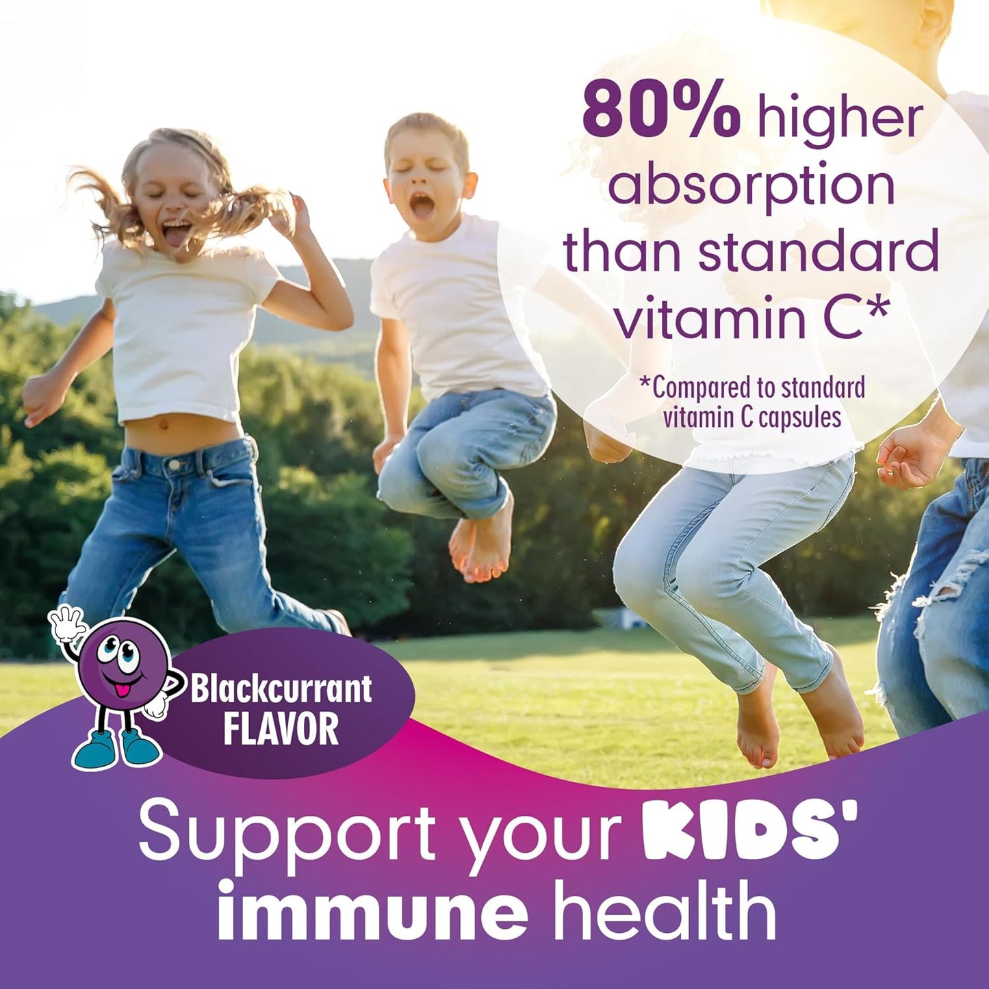 AFT Pharmaceuticals Kids Liposomal Vitamin C Gel Sachets - Blackcurrant Flavor, Immune Support Supplement for Children, 30 Pack