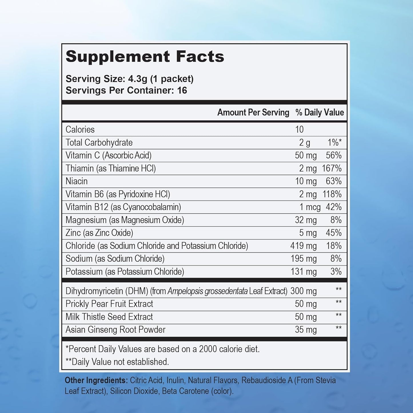 After Alcohol Aid & Recovery: Liver Health, Metabolism, Immune Support with DHM, Milk Thistle, B-Complex - 16 Stick Packs