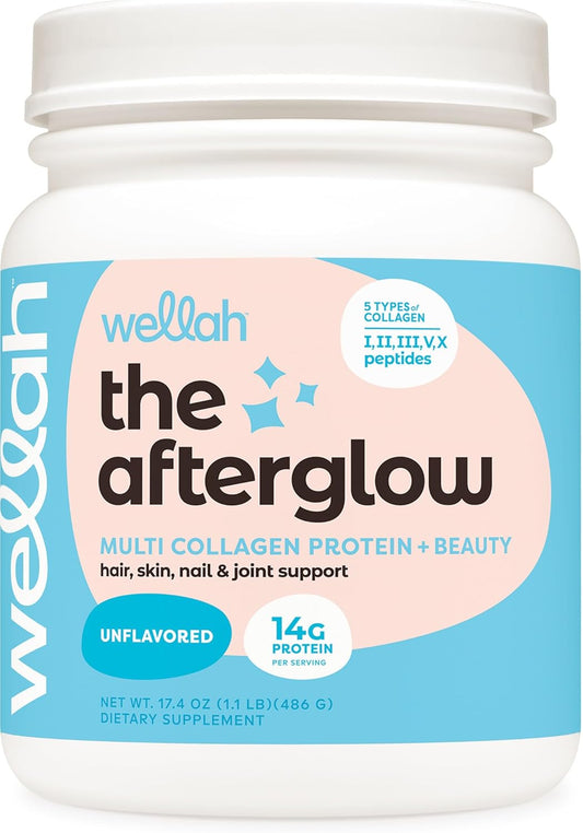 Afterglow Multi Collagen Protein + Beauty Supplement (30 Servings, Unflavored) - Hair, Skin, Nail & Joint Support - Non-GMO, Gluten Free