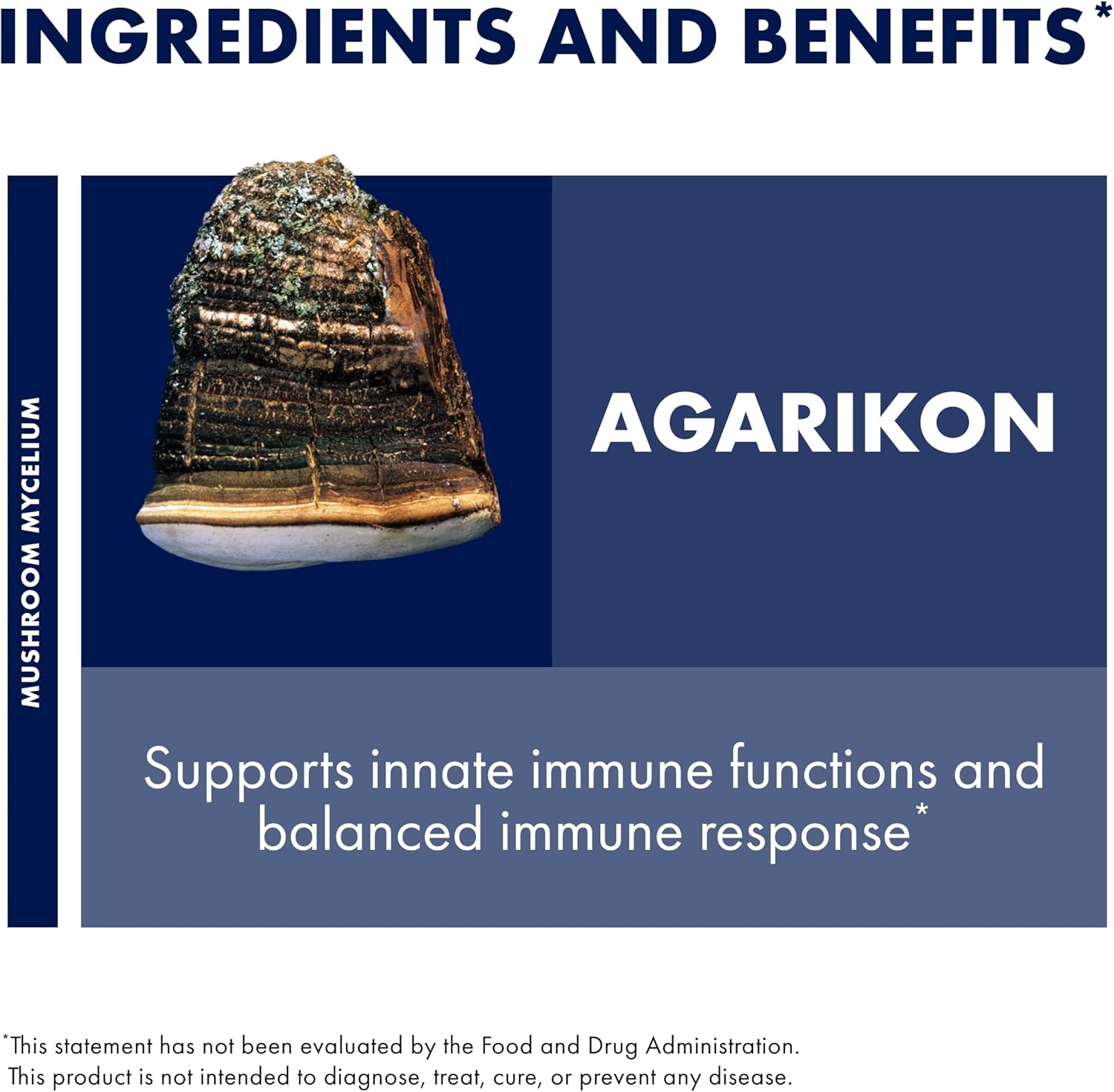 Agarikon Mushroom Capsules for Immune System Support - Herbal Dietary Supplement - 60 Capsules
