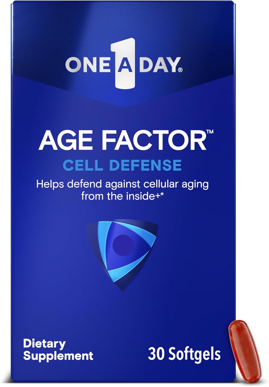 Age Factor Cell Defense: Cell Health Supplement with Olive Polyphenols, Resveratrol, Vitamin B3 - 30 Softgels for Healthy Aging