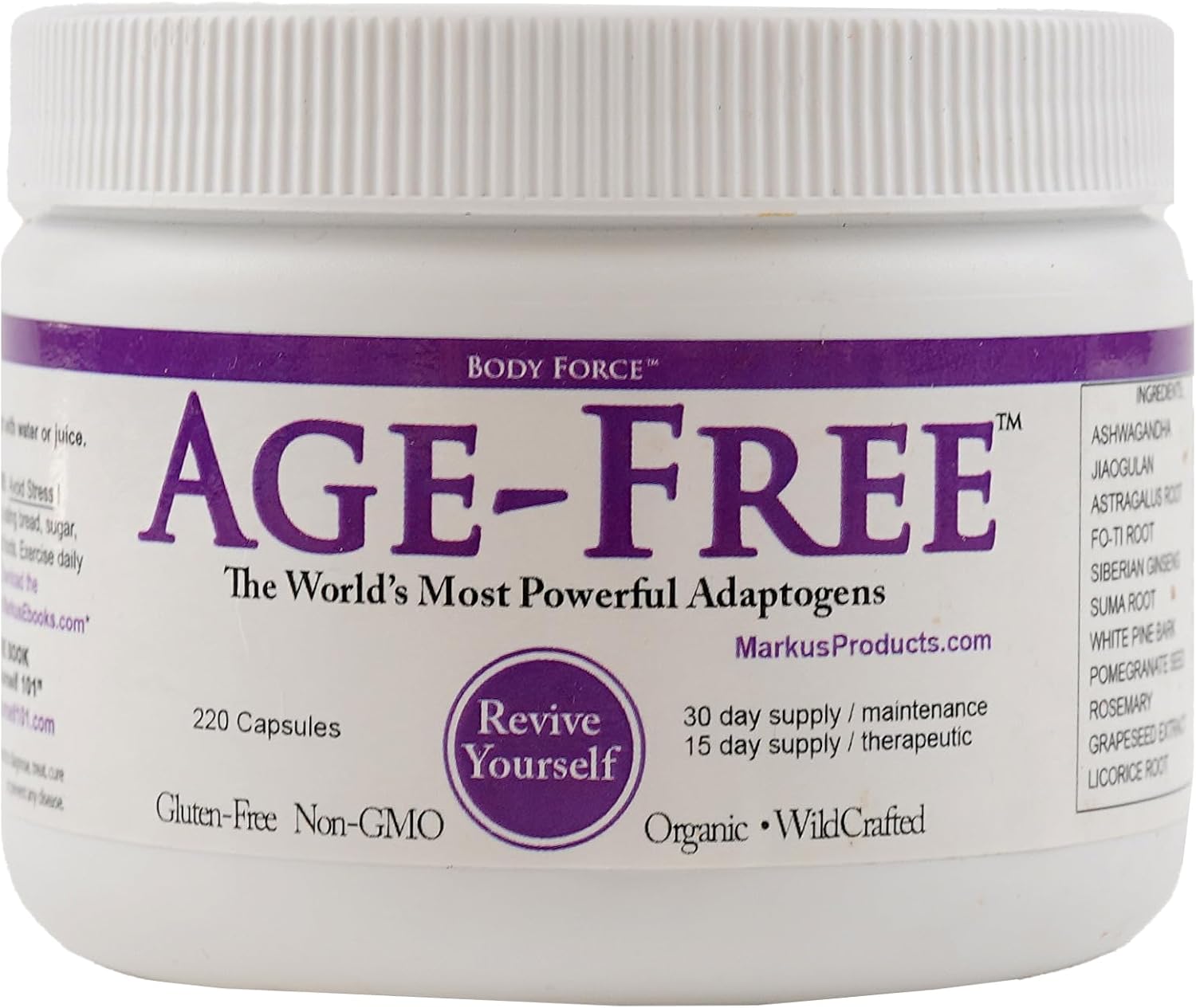 Age-Free Antioxidant & Adaptogen Capsules - Tocotrienols, B Complex, Ellagitannin, Ashwagandha Supplement