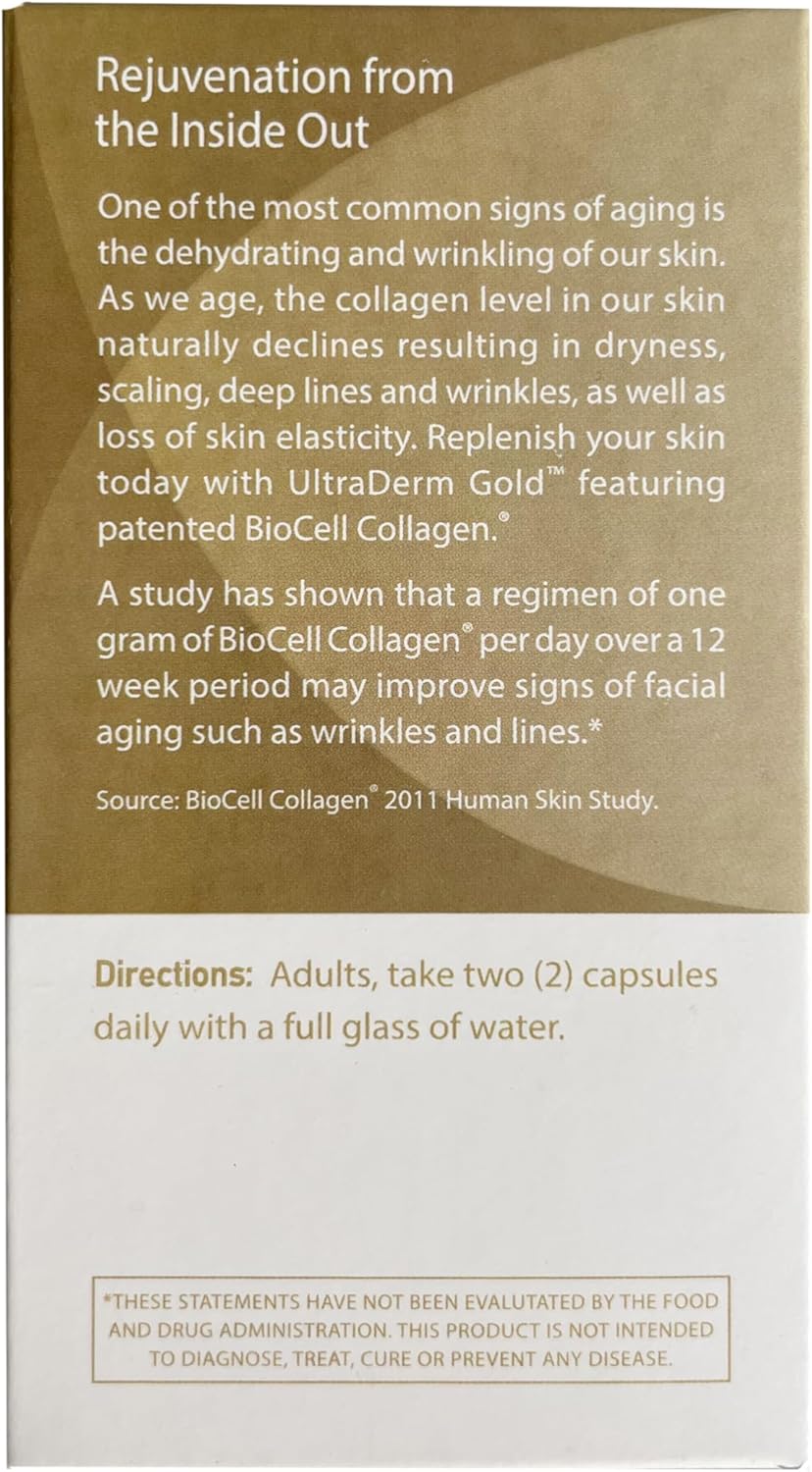 Ageless Foundation Laboratories UltraDERM Gold - Collagen Booster with BioCell Collagen - 60 Capsules